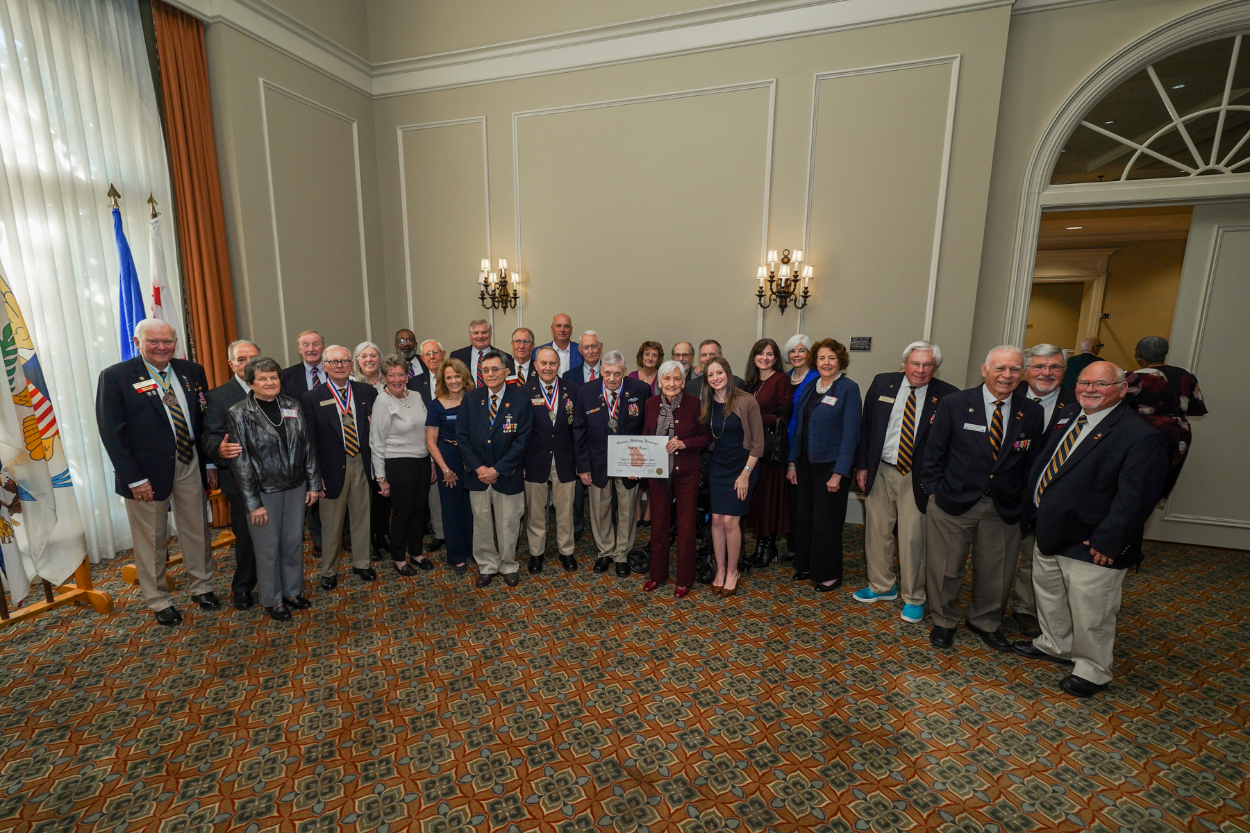 Large group with certificates